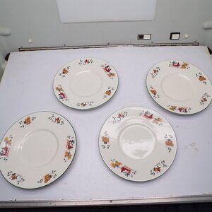 Vintage China Pearl - Magical Christmas Set - 4 x Saucers